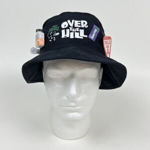 Over The Hill Survivor Bucket Hat Black Canvase One Size Fits Most